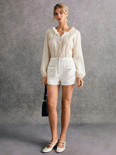 Poéselle Women's Solid Color Front Button Pocket Casual High Waist Slimming Shorts